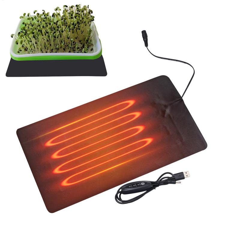 Heat Mat Seedling - 植物保温マット PVCレザー製 室内用USB給電式 水耕栽培用加熱パッド 室内植物や爬虫類用