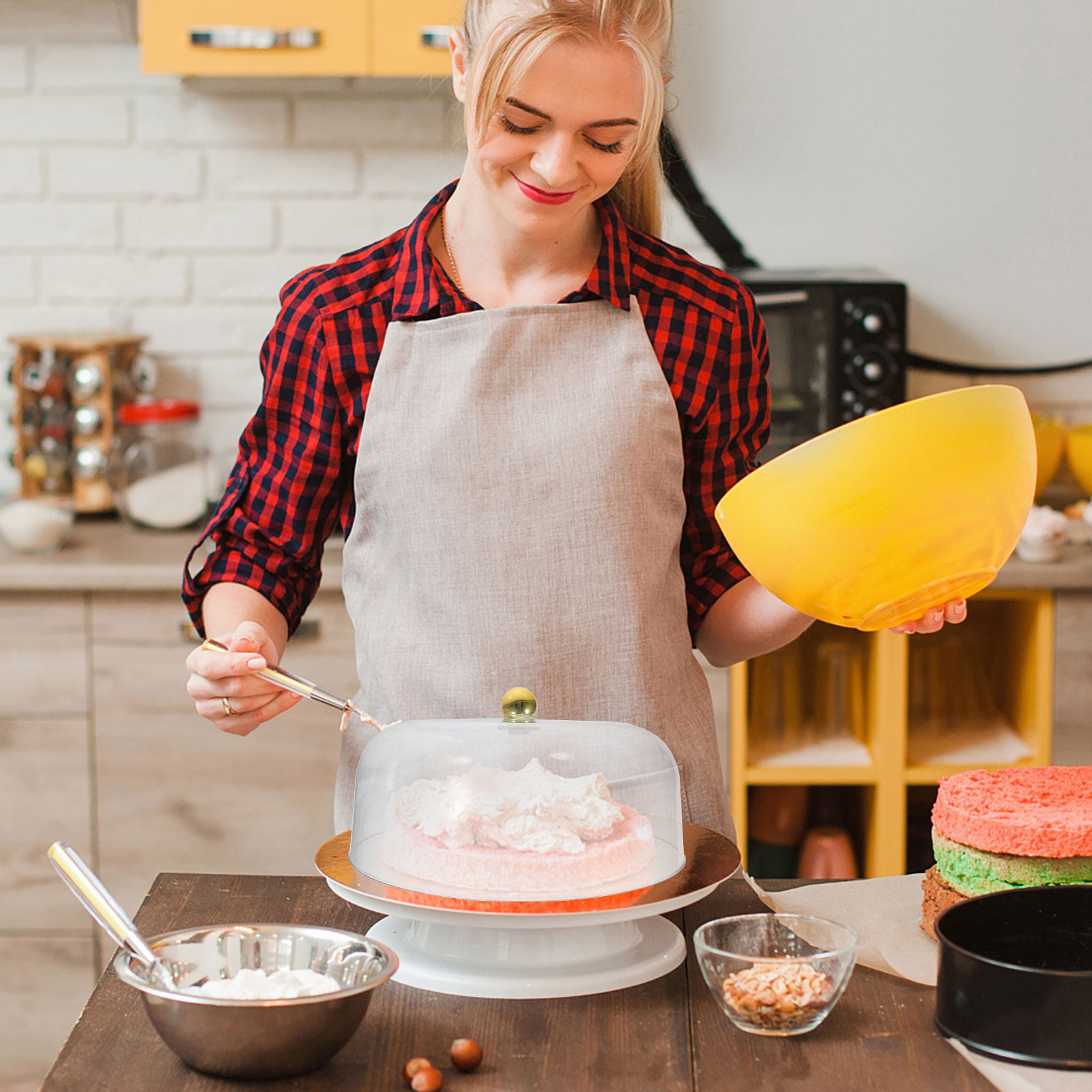 透明なケーキドーム、プラスチック製、ケーキスタンド用、パーテ - Plastic Dome Clear のレビューと価格