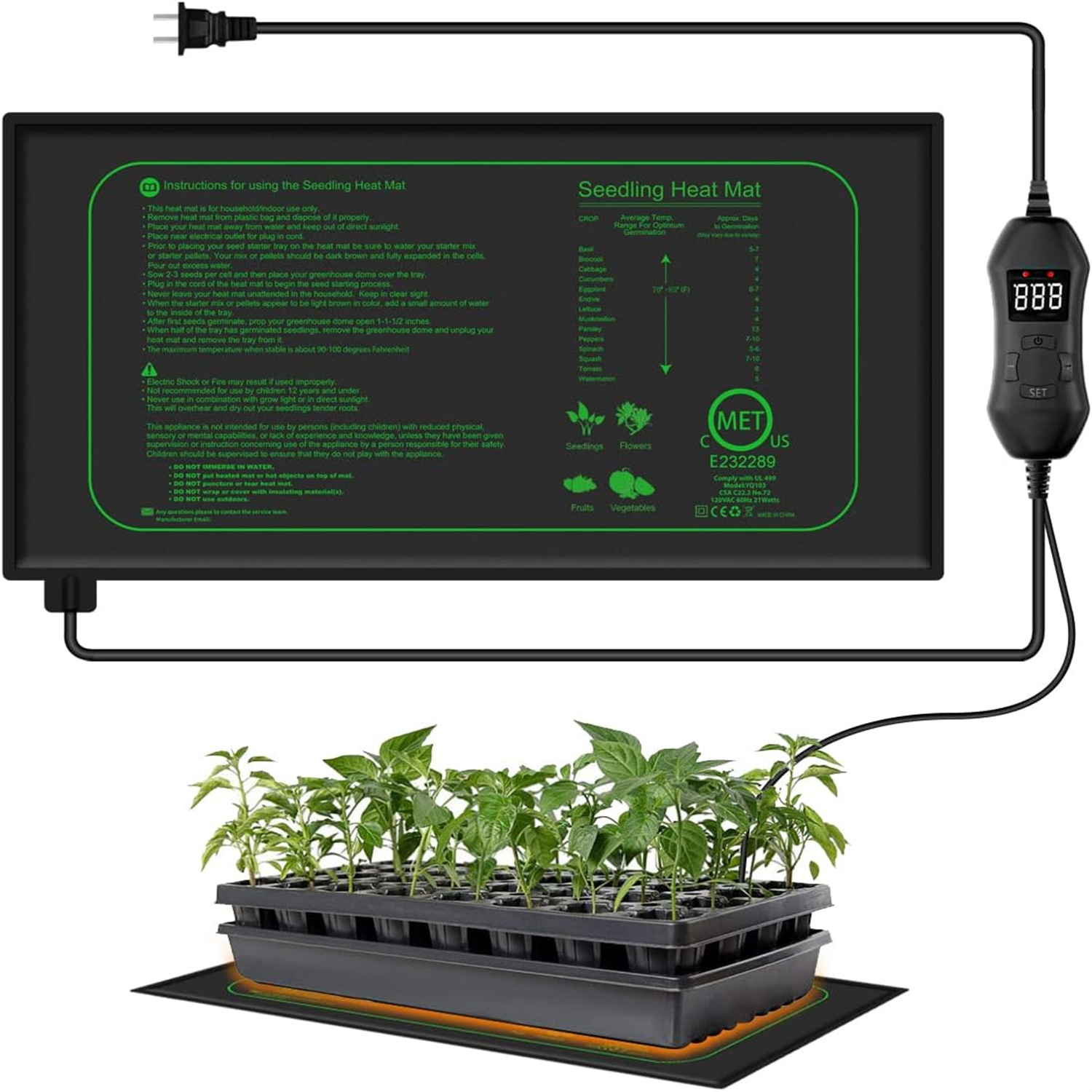 苗ヒートマットデジタルサーモスタット付き屋内植物発芽加熱パッ - Rooting Gel Clone のレビューと価格