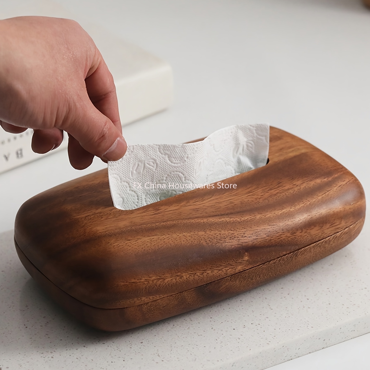 ウォールナット材ティッシュボックスカバーホルダー、取り外し可 - Agar Tissue Culture のレビューと価格