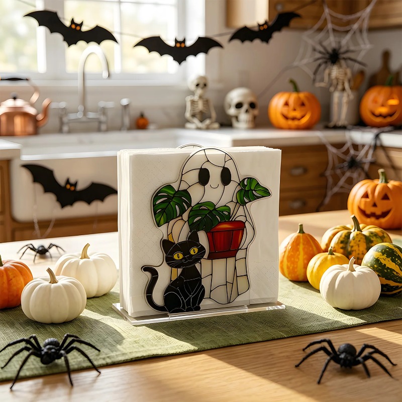 ヴィンテージ ハロウィン 猫 パンプキン ゴースト アクリル - Agar Tissue Culture のレビューと価格