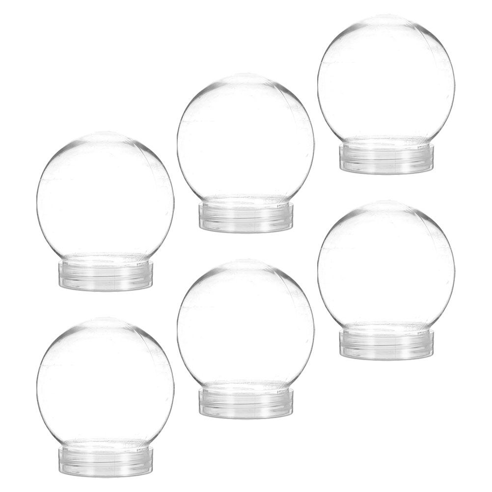 6個入り スノーグローブ用透明プラスチック容器、ねじ式蓋付き - Plastic Dome Clear のレビューと価格