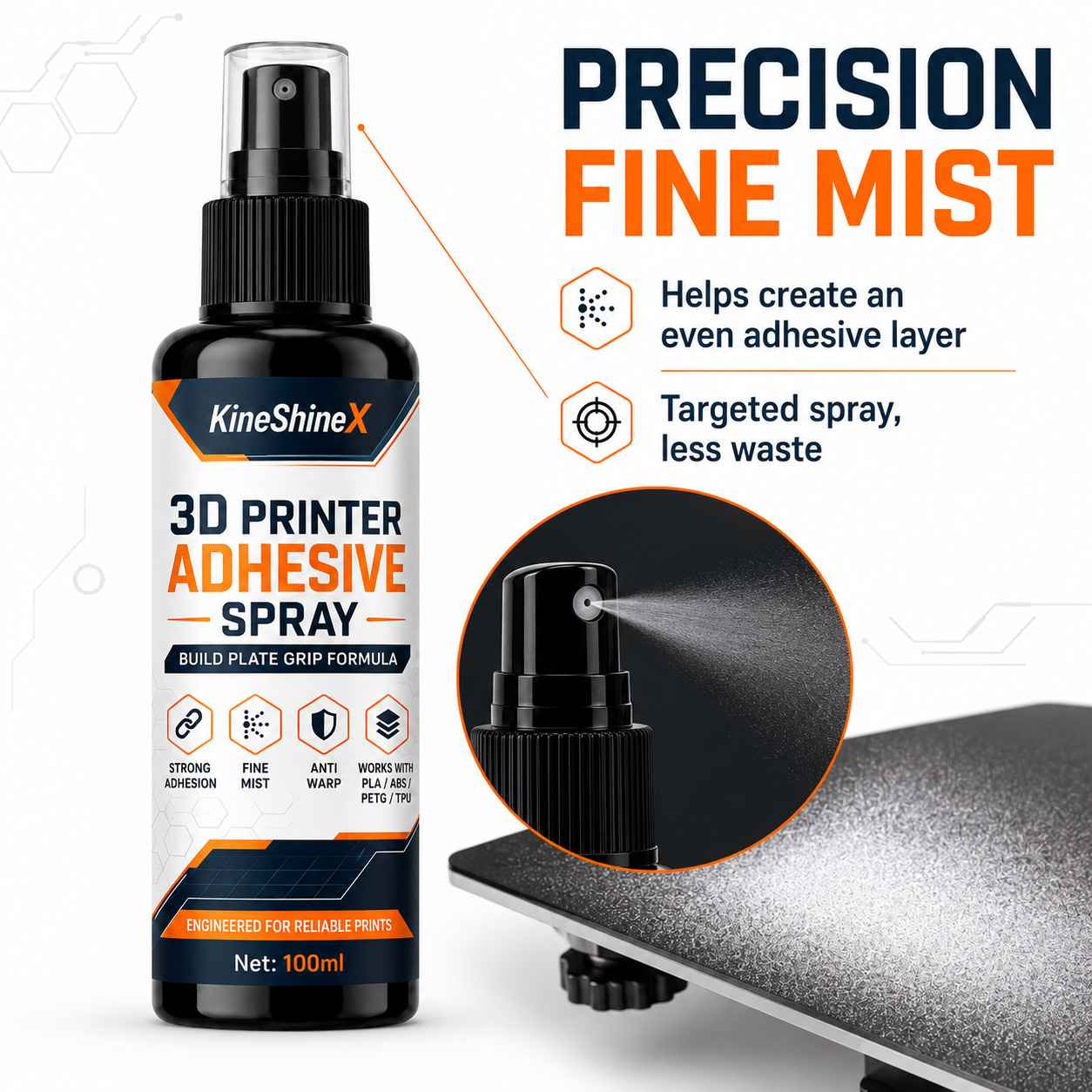 3Dプリンター用接着スプレー 100/200ML ビルドプレ - Misting Bottle Fine のレビューと価格